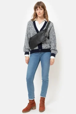 Sale Korte Beige Cardigan Met Effen Boorden Dames Truien & Cardigans