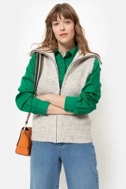 Sale Korte Cardigan Zonder Mouwen En Met Rits Dames Truien & Cardigans