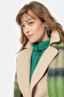 Cheap Lange Beige Mantel Met Overslag En Ceintuur Dames Jassen & Blazers