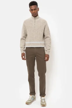 Sale Lichtbruine Herentrui Met Opstaande Ritskraag Heren Sweaters & Cardigans