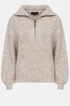 Best Sale Lichtgrijze Dames Sweater Met Ritskraag Dames Truien & Cardigans