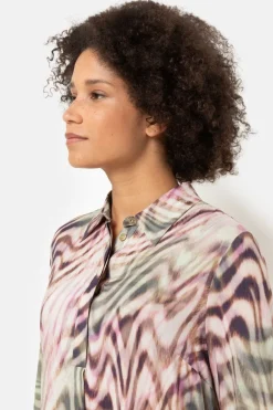 Store Midi Hemdjurk Met Groene Aquarelprint Dames Jurken