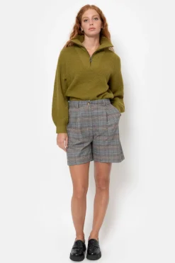 Flash Sale Olijf E Dames Sweater Met Ritskraag Dames Truien & Cardigans
