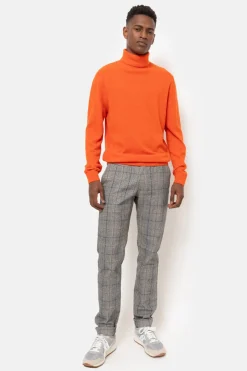 Cheap Oranje Pullover Met Rolkraag En Lange Mouwen Heren Sweaters & Cardigans