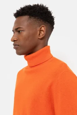 Cheap Oranje Pullover Met Rolkraag En Lange Mouwen Heren Sweaters & Cardigans