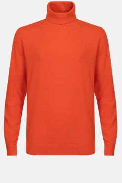 Cheap Oranje Pullover Met Rolkraag En Lange Mouwen Heren Sweaters & Cardigans