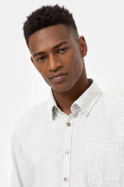 Flash Sale Slim Fit Mannenhemd Met Grijze Ruitjes Heren Hemden