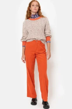 Sale Straight Fit Broek In Velours Met Wijde Pijp Dames Broeken & Jeans