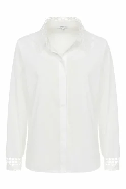 Flash Sale Te Blouse Met Broderiekraag En -Manchetten Dames Blouses