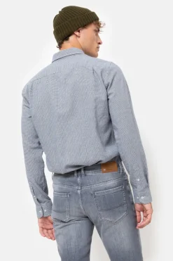 New Wit En Donker Geruit Slim Fit Mannenhemd Heren Hemden