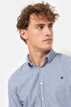 Best Sale Wit Geruit Regular Fit Hemd Voor Mannen Heren Hemden
