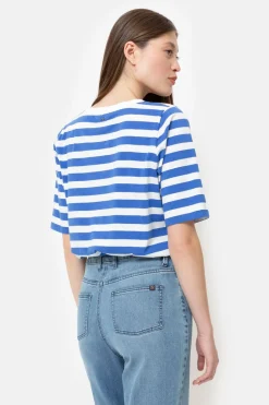 Flash Sale Wit Gestreept T-Shirt Met Kort Mouwen Dames T-Shirts & Tops