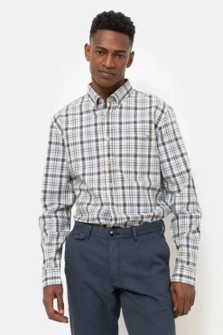 Cheap Wit-Grijs Hemd Met Regular Fit Heren Hemden