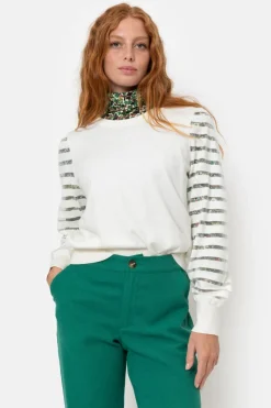 Shop Witte Pull Met Lange Semitransparante Mouwen Dames Truien & Cardigans