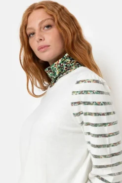 Shop Witte Pull Met Lange Semitransparante Mouwen Dames Truien & Cardigans